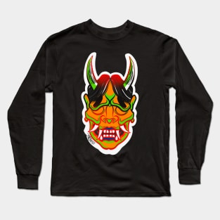 Oni demon red outline Long Sleeve T-Shirt